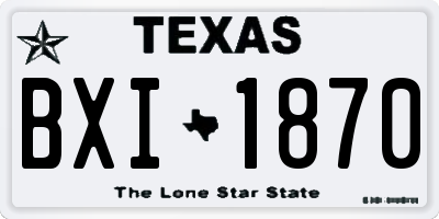 TX license plate BXI1870