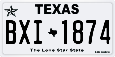 TX license plate BXI1874