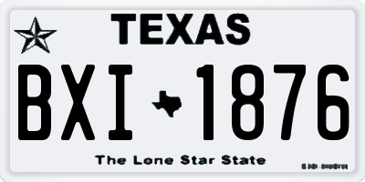 TX license plate BXI1876
