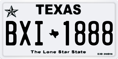 TX license plate BXI1888