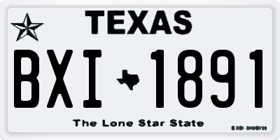 TX license plate BXI1891