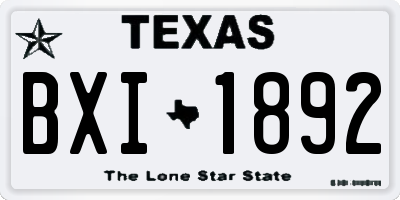 TX license plate BXI1892