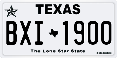 TX license plate BXI1900