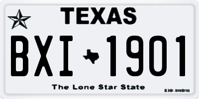 TX license plate BXI1901