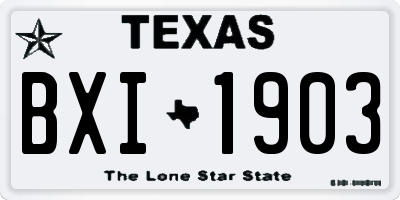 TX license plate BXI1903