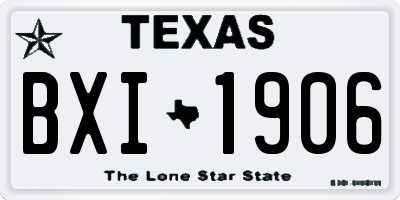 TX license plate BXI1906