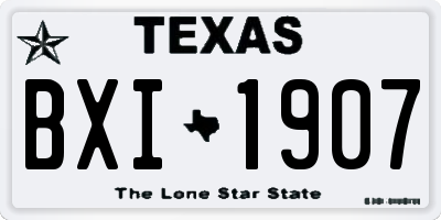 TX license plate BXI1907