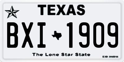 TX license plate BXI1909
