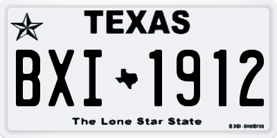 TX license plate BXI1912