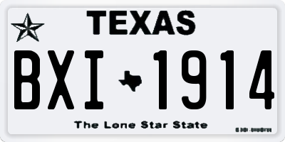 TX license plate BXI1914