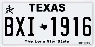 TX license plate BXI1916