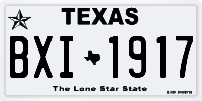 TX license plate BXI1917