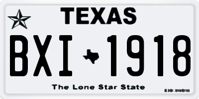 TX license plate BXI1918