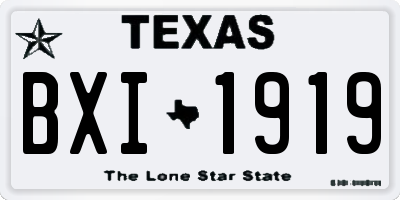 TX license plate BXI1919