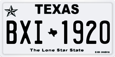 TX license plate BXI1920
