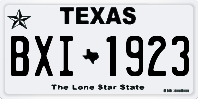 TX license plate BXI1923