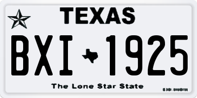 TX license plate BXI1925
