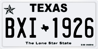 TX license plate BXI1926