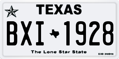 TX license plate BXI1928