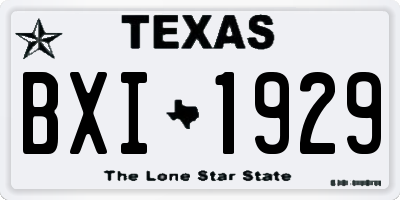TX license plate BXI1929