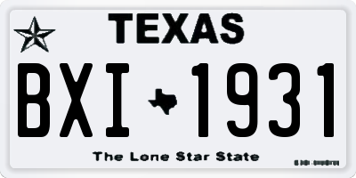 TX license plate BXI1931