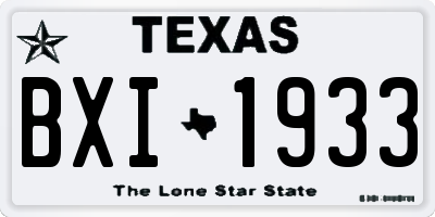 TX license plate BXI1933