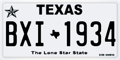 TX license plate BXI1934