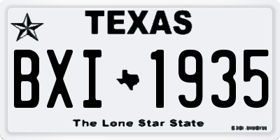 TX license plate BXI1935