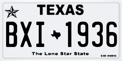 TX license plate BXI1936