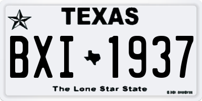 TX license plate BXI1937