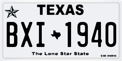 TX license plate BXI1940