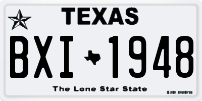 TX license plate BXI1948