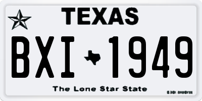 TX license plate BXI1949