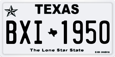 TX license plate BXI1950