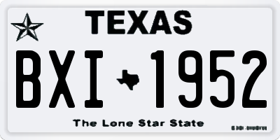 TX license plate BXI1952