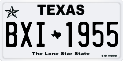 TX license plate BXI1955