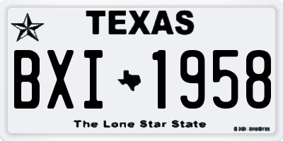 TX license plate BXI1958