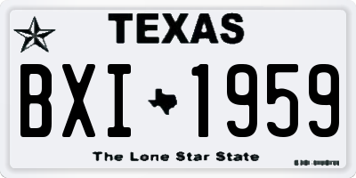 TX license plate BXI1959
