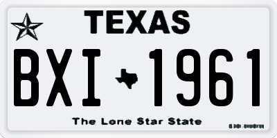 TX license plate BXI1961