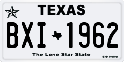 TX license plate BXI1962