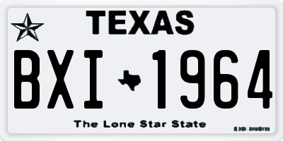 TX license plate BXI1964