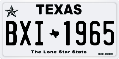 TX license plate BXI1965