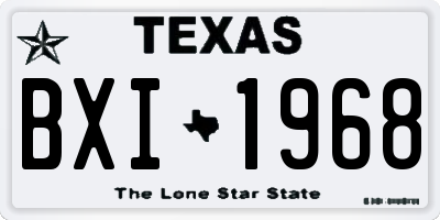 TX license plate BXI1968