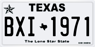 TX license plate BXI1971
