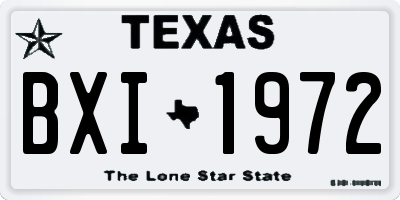 TX license plate BXI1972