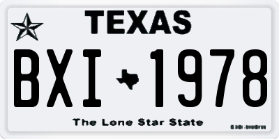 TX license plate BXI1978