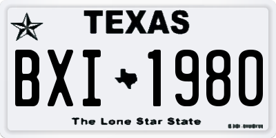 TX license plate BXI1980
