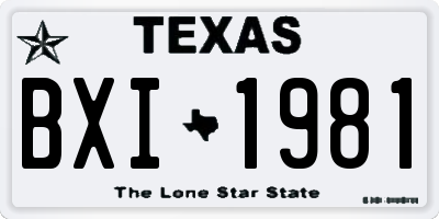 TX license plate BXI1981