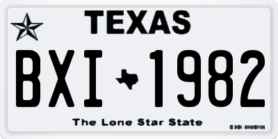 TX license plate BXI1982