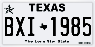 TX license plate BXI1985